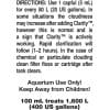 Seachem Clarity 100ml Water Clarifier SC14502 DIRECTIONS LABEL