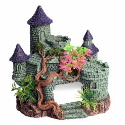 Aqua One Castle with Tree and Plant Ornament 15x12x15.5cm