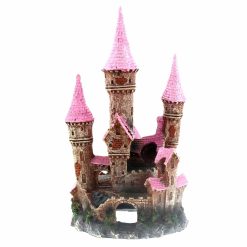 Aqua One Pink Ruined Castle Ornament - Large 12x11x21cm