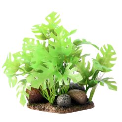 Aqua One Plastic Plant Bettascape Monsteras Rock Garden Green