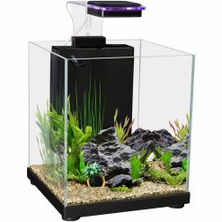 Aqua One Betta Sanctuary Black Glass Aquarium Fish Tank 10L 22.4W X 22.4D X 26.3cm H