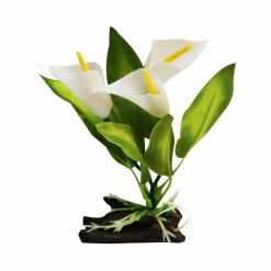 Aqua One Plastic Plant Calla Lily with Log Base Small