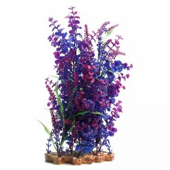 Aqua One Plastic Plant Blue Bacopa Equisetum with Gravel Base