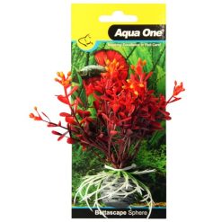 Aqua One Plastic Plant Bettascape Firedancer Petals On Sphere Red