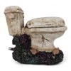 Air Operated Old Toilet Ornament 9.5 x 6.5 x 8.5cmH CH90228 LEFT SIDE VIEW