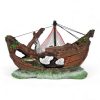 Boat with Fishing Net Ornament 26x7.5x17cmH 3038 BACK VIEW