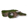 Deluxe Moss Covered Jumbo Tree Log with Hole Ornament 51x19x11cmH F25270 FRONT VIEW