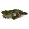 Deluxe Moss Covered Jumbo Tree Log with Hole Ornament 51x19x11cmH F25270 TOP FRONT VIEW