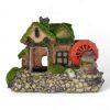 Hut with Moss and Waterwheel 7757 FRONT VIEW