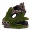 Medium Hollow Log Branch with Moss Ornament 16 x 8 x 14cmH F8898 FRONT VIEW