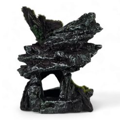 Medium Rocky Outcrop with Tree covered in Moss Ornament 13 x 7 x 15cmH F2009 BACK VIEW