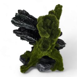 Medium Rocky Outcrop with Tree covered in Moss Ornament 13 x 7 x 15cmH F2009 FRONT ANGLE VIEW