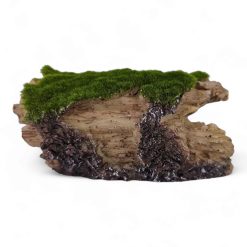 Small Hollow Log with Moss and Holes Ornament 15.5 x 8 x 8cmH F125L BACK VIEW