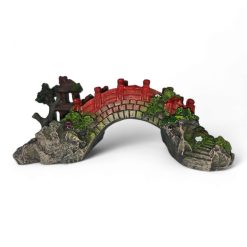Small Red Bridge 18.5x9x7cmH Ornament 760E FRONT VIEW