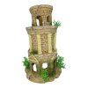 Tiered Stone Brick Tower with Pillars Ornament CH11847B SIDE