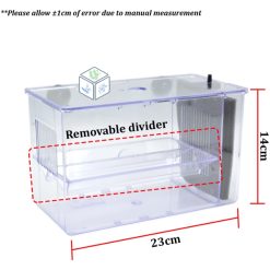 Aqua One External Cycle Breeder Box D-631-EX WITH MEASUREMENTS