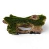 Extra Small Round Bark Log with Holes and Moss Ornament F152S FRONT ANGLE