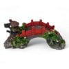 Large Red Bridge with Small Hut Ornament 780E FRONT ANGLE