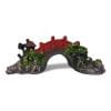 Large Red Bridge with Small Hut Ornament 780E FRONT