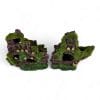 Medium Shipwreck with Moss 2 Piece F079M SIDE VIEW ANGLE
