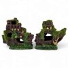 Medium Shipwreck with Moss 2 Piece F079M SIDE VIEW