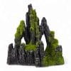 Small Grey Rocky Outcrop with Holes and Moss Ornament F126A FRONT