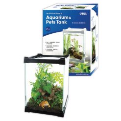 Vista Multi-functional Aquarium Fish Tank 16 x 16 x 21 cm H 5.3L Black